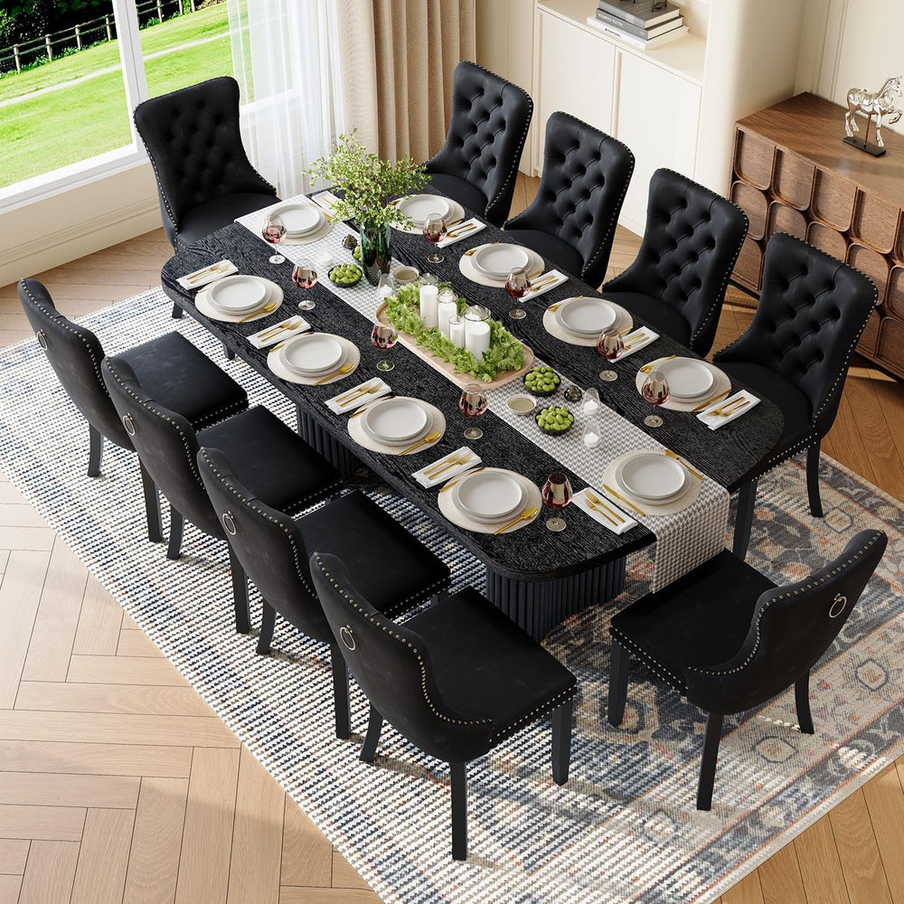 Dining Table Set for 10, 79'' Large Modern Rectangular Dining Room Ta...