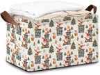 Christmas Tree Gift Storage Bin with Handles, Basket Storage Organizer for Shelves, Closet, Nursery, Book, Laundry Hamper & Home Decor
