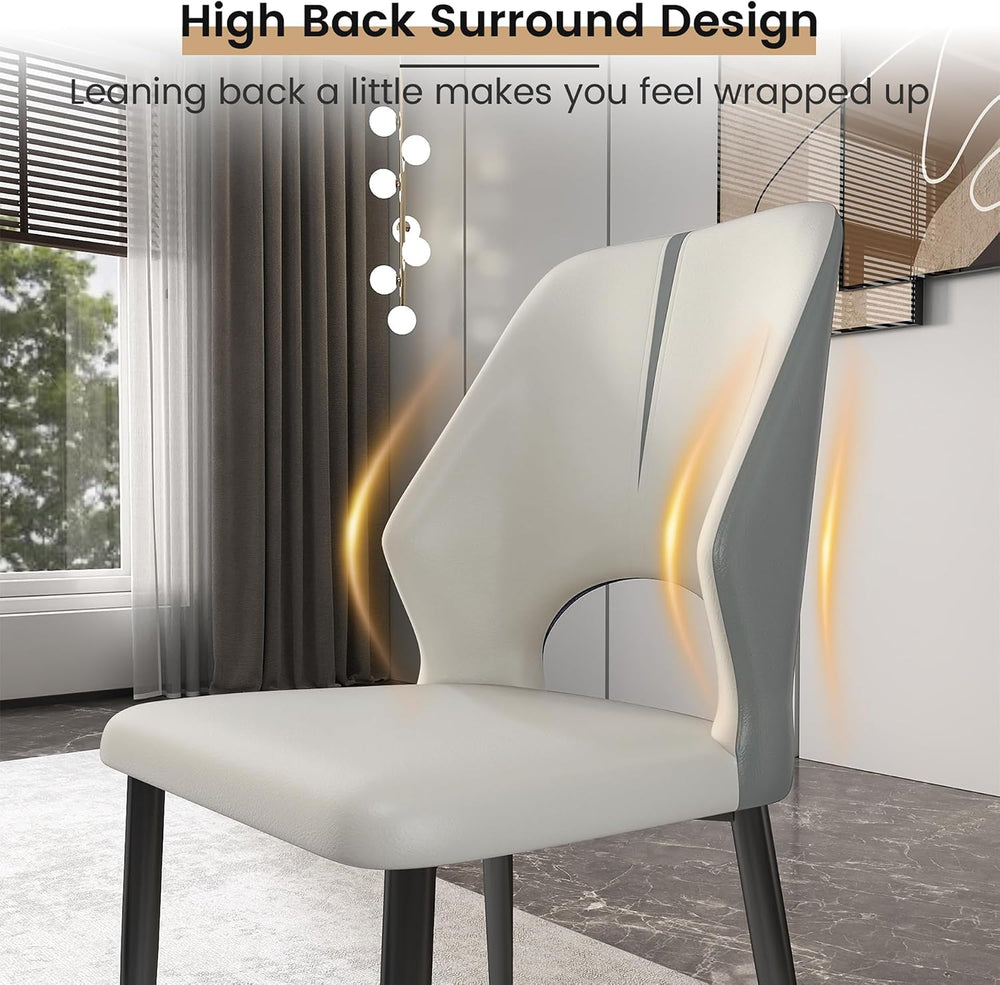 Upholstered Dining Chairs Set of 2, Modern PU Leather Dining Room Kitchen Sid...