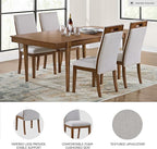 Signature Design by Ashley Lyncott Casual Upholstered Dining Chair with Cushion and Cutout Handle, Set of 2, Light Gray & Dark Brown