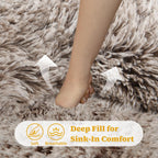 Achicsofar Bean Bag Chair for Adults Teens Giant Fluffy Plush Bean Bag Sofa with Filler Faux Fur Rabbit Shaped Beanbag Chairs Comfy Accent Floor Couch for Gaming, Reading in Bedroom, Living Room, Dorm