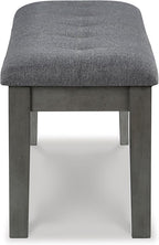 Signature Design by Ashley Hallanden Rustic Tufted Upholstered Dining Room Bench, Gray