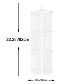 Libeder Mesh Hanging Storage Space Saver Bags Organizer,Foldable Storage Organizer 3 Compartments Toy Storage Basket for Kids Room Bathroom 2 Sets, White