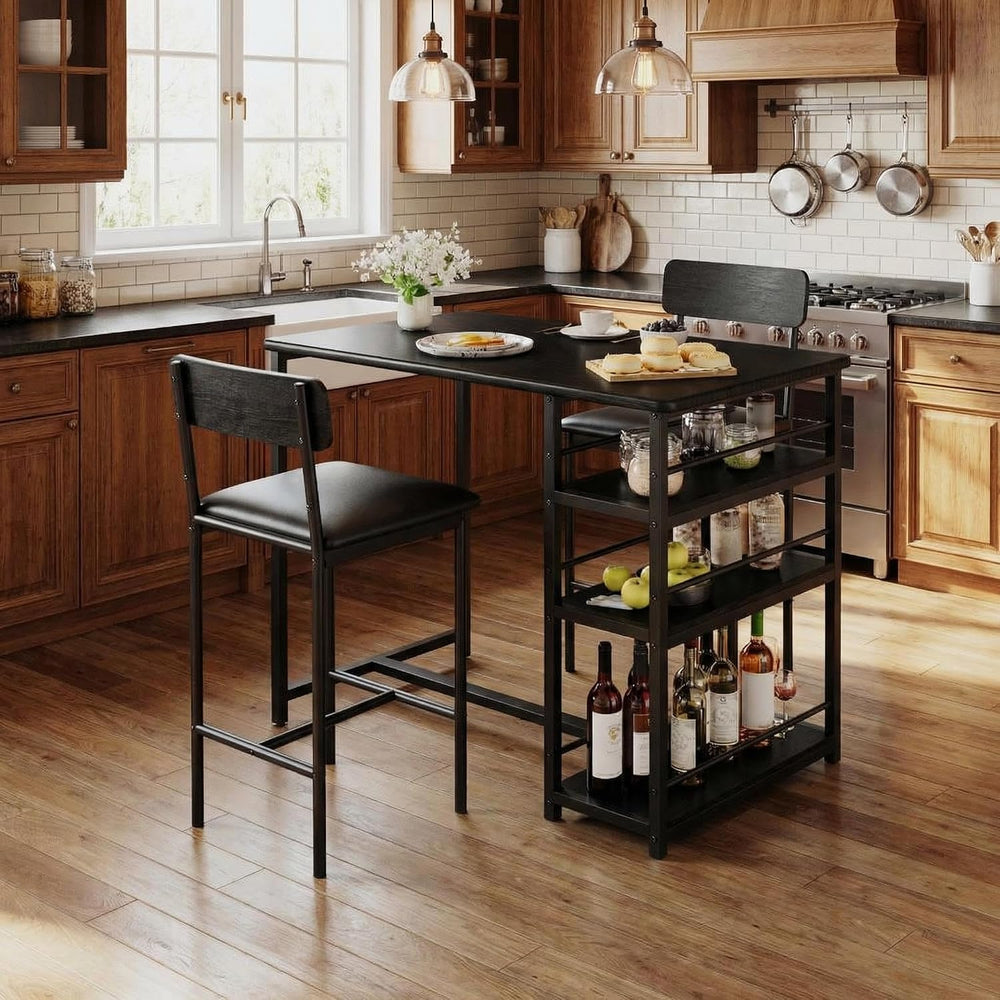 IDEALHOUSE Dining Table Set for 2, Counter Height Kitchen Table and Chairs, B...