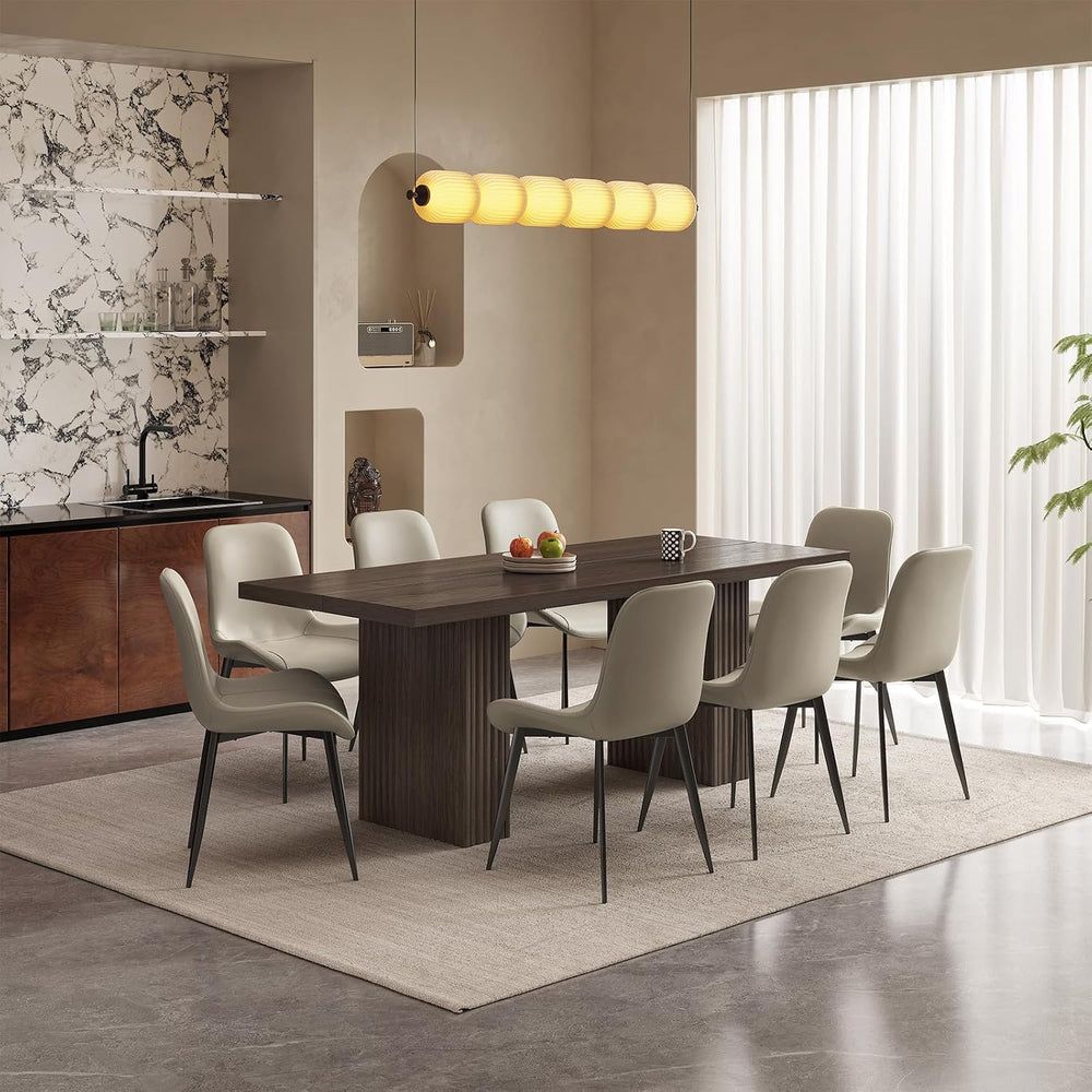 66.93" Rectangle Dining Table for 2-6, Farmhouse Kitchen Table with Stur...