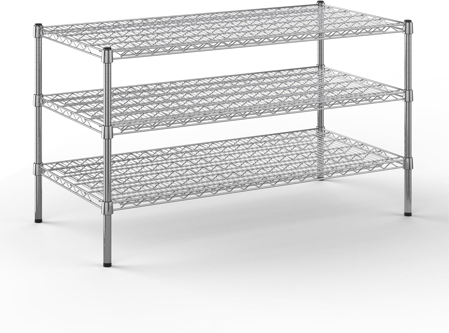 24" Deep x 48" Wide x 27" Height Wire Shelving Kit | 3-Tier | NSF Commercial Storage Rack Unit