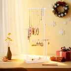 SRIWATANA Jewelry Organizer Stand, Extra Tall Jewelry Display Necklace Holder, Gift Idea (White)