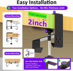 Under Desk Cable Management Tray - Under Desk Cord Management - Clamp/Screw Mount - Fabric Wire Management - Cable Raceways Tray Cord Hiders for Office/Home (Black, 28.6"×5.6")