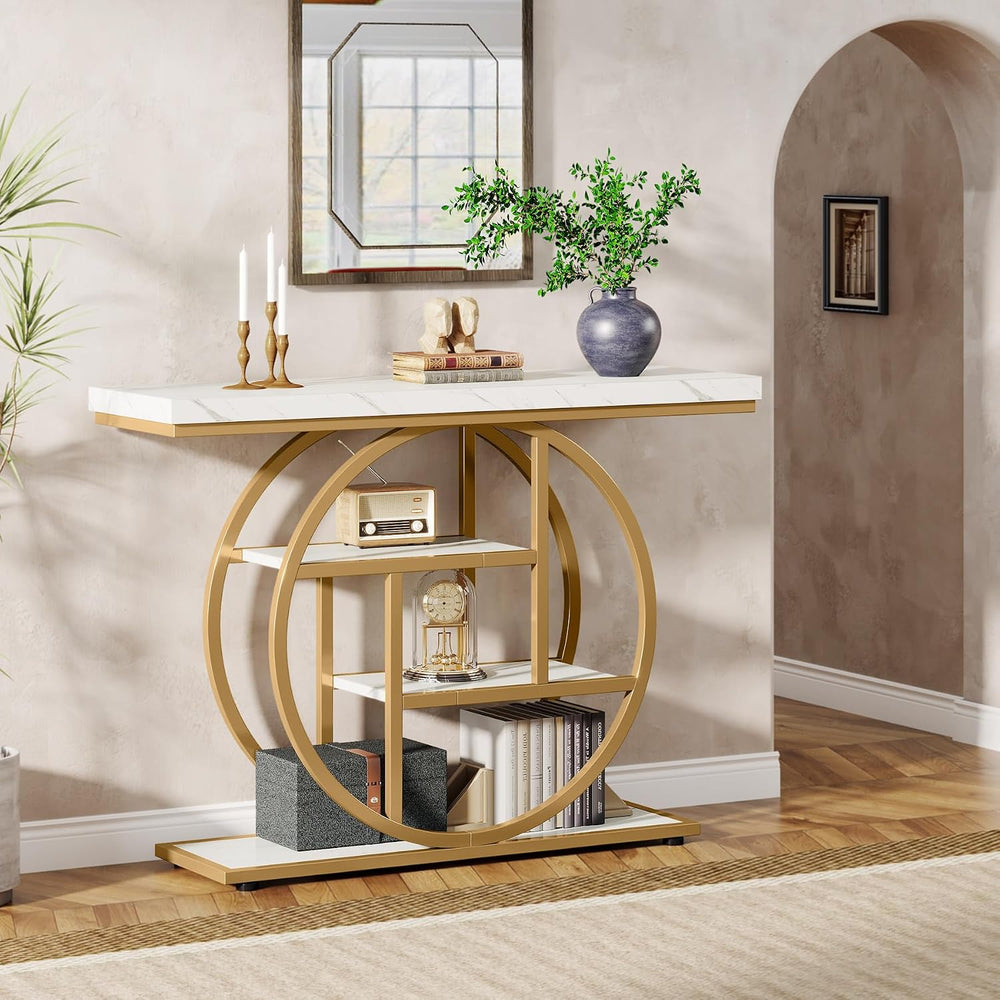 Tribesigns 41.3" Console Table, Industrial 4-Tier Sofa Entryway Table wi...