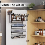 Wall-Mounted Hair Dryer Holder Styling Tool Organizer 4-Shelf Storage Wire Basket with Hook Heat Safe Rack for Hair-Straighteners,Curling Wands,Flat Iron,Perfume,Cabinet Door Bathroom Kitchen