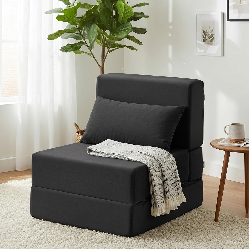 Folding Sofa Bed, Convertible Sleeper Chair, No Assembly, Black | Sofa Couch,...