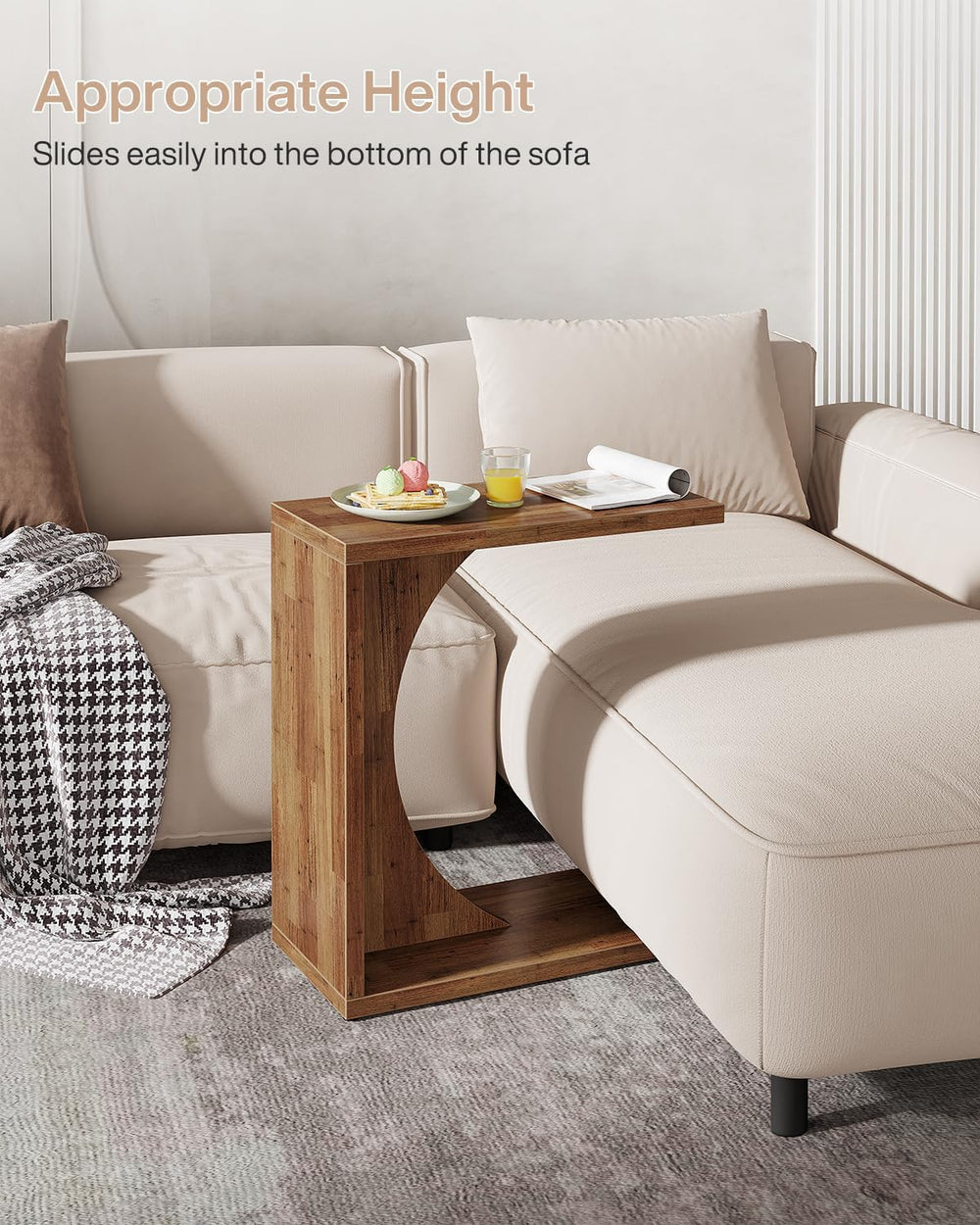 Tribesigns C-Shaped End Table for Couch, Sofa Side Table, C Table for Small S...
