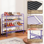 SUFAUY 2-Tier 33" Wide Shoe Rack Closet Metal Wire, Stackable, Purple
