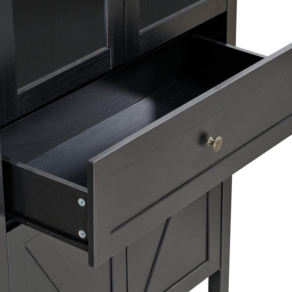 JIJIWANG Dome Kitchen Pantry Storage Cabinet with Doors & Adjustable Shel...