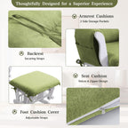 ANMINY 5pcs Glider Rocker Replacement Cushions Set - Thickened Glider Rocking Chair Cushions with 29.5 inch High Backrest & Side Pockets for Indoor Nursery, Washable & Non Slip, Green