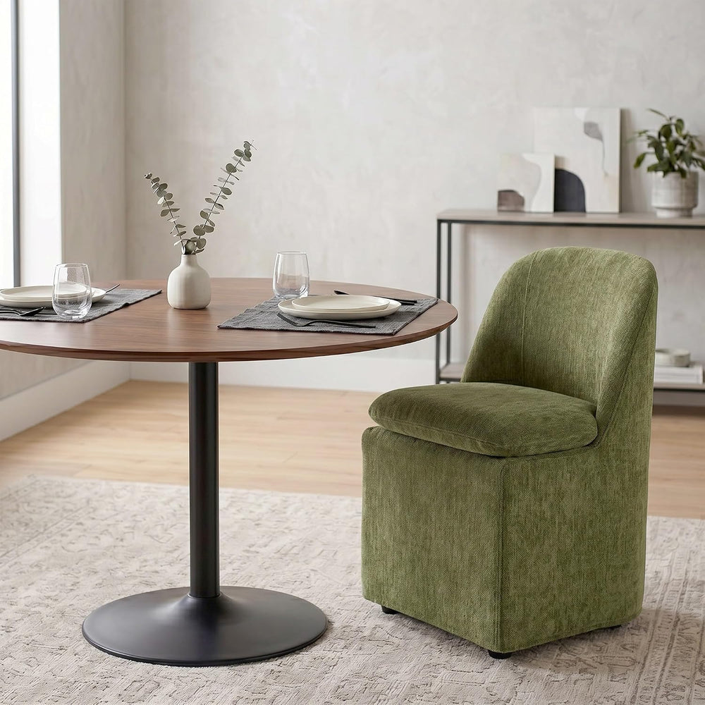 KISLOT Upholstered Dining Chairs Set of 2 with Hidden Casters, Modern Kitchen...