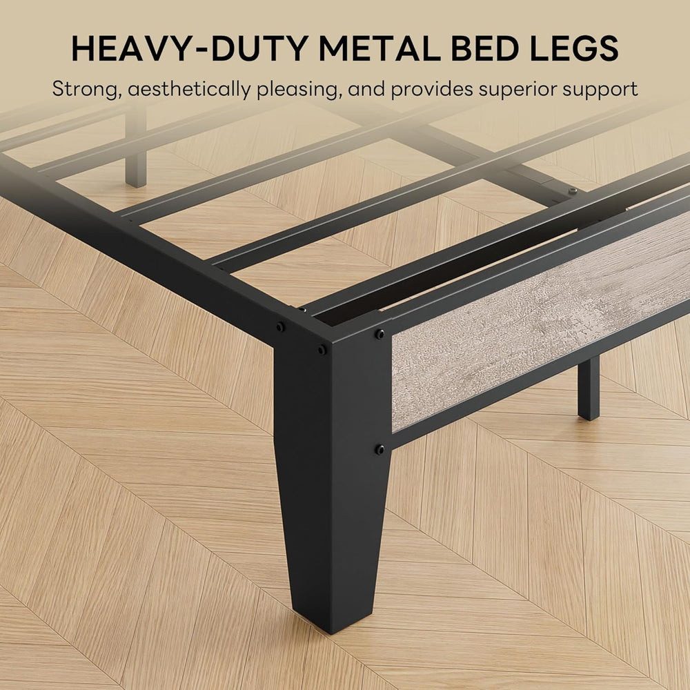 LIKIMIO Queen Bed Frame with Storage Headboard and Charging Station