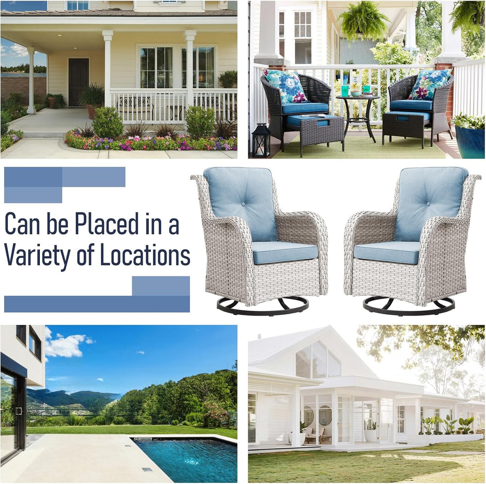 Outdoor Furniture Set: 11 PCS Patio Furniture Set with Outdoor Swivel Rocker ...
