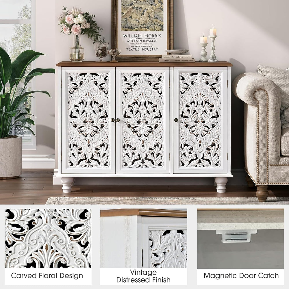 Jiansu furni Sideboard Buffet Cabinet with Storage,Accent Cabinet with 3 Door...