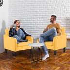 VINGLI Accent Chair for Living Room Chairs Yellow Reading Chair for Bedroom Scooped Arm Chair Mid Century Modern Accent Chairs Upholstered Comfy Chair for Apartment, Waiting Room