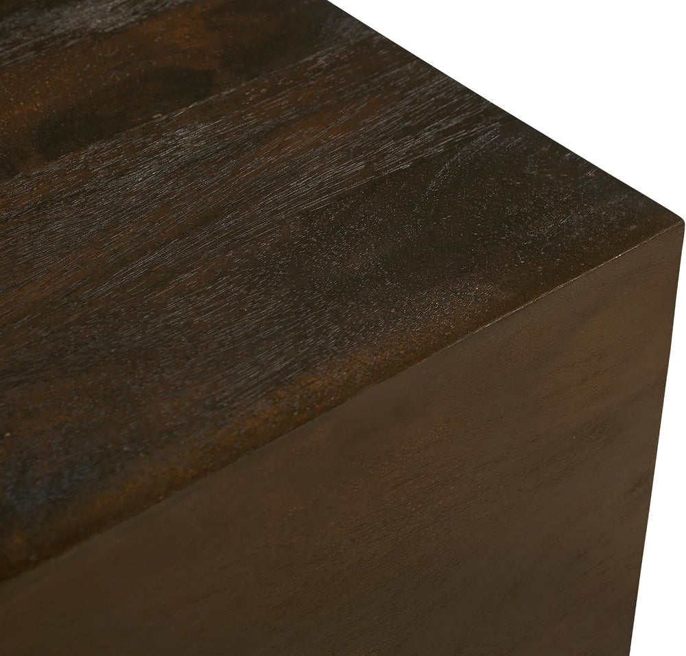 Flagstaff Square Side Table in Modern Barista Brown Finish on Solid Wood