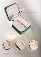 S.Leaf Travel Jewelry Organizer Boxes for Women Small Portable Necklace Earrings Bracelet Rings Travel Case Best Friend Birthday Gifts for Women Trendy (09_Pattern_Crocodile_Emerald_01)