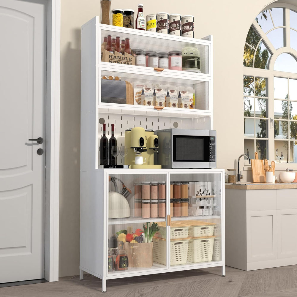Spaco 73" Tall Kitchen Pantry Cabinet,6 Tiers Food Pantry Cabinet with A...
