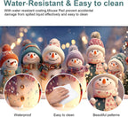 Six Snowmen Gaming Mouse Pad 31.5"x11.8"Desk Mat Anti-Slip Rubber Base & Durable Stitched Edges for Gamers Smooth Mouse Writing Surface for Desk Office/Home