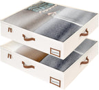 StorageWorks Underbed Storage Box, Under Bed Clothes Organizer With Sturdy Structure and Ultra Thick Fabric, 30" L x 28" W x 6" H, 2 pack