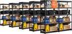 HOMEDANT 5-Tier Laminated Boltless Heavy Duty Metal Shelving Unit Adjustable Garage Storage Utility Rack Shelves Organization Multipurpose Shelf Warehouse Industrial (10, (M) 35.9" W, Black)