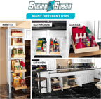 SlidingSusan Pull Out Drawer Organizer for Cabinets, Gliding Soft Close Shelves for Kitchen, Pantry, Bathroom, & Storage Organization, 9 Ply Baltic Birch, 14 Inch Wide x 21 Inch Deep