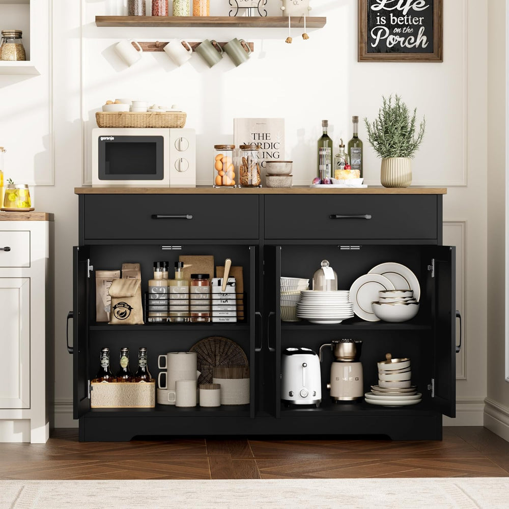 HOSTACK Buffet Cabinet with Storage, 47.2" Kitchen Sideboard Buffet with...