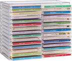 STORi Stackable Clear Plastic CD Organizer with Rubber Feet | Rectangular Jewel Cases Holder Perfect for Theatre Room | Holds up to 30 CD Cases | Made in USA