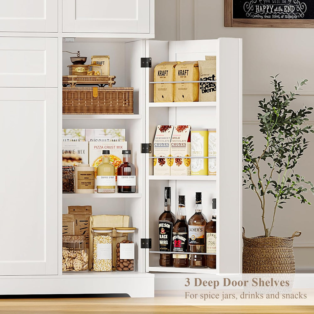 HOSTACK 68" Tall Kitchen Pantry Storage Cabinet with Doors & Shelves...