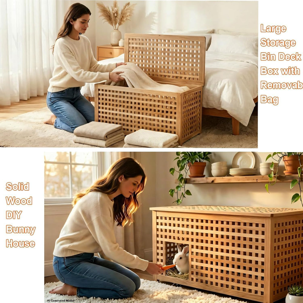 Solid Wood Entryway Bench with Storage, storage chest with Removable Bag | La...