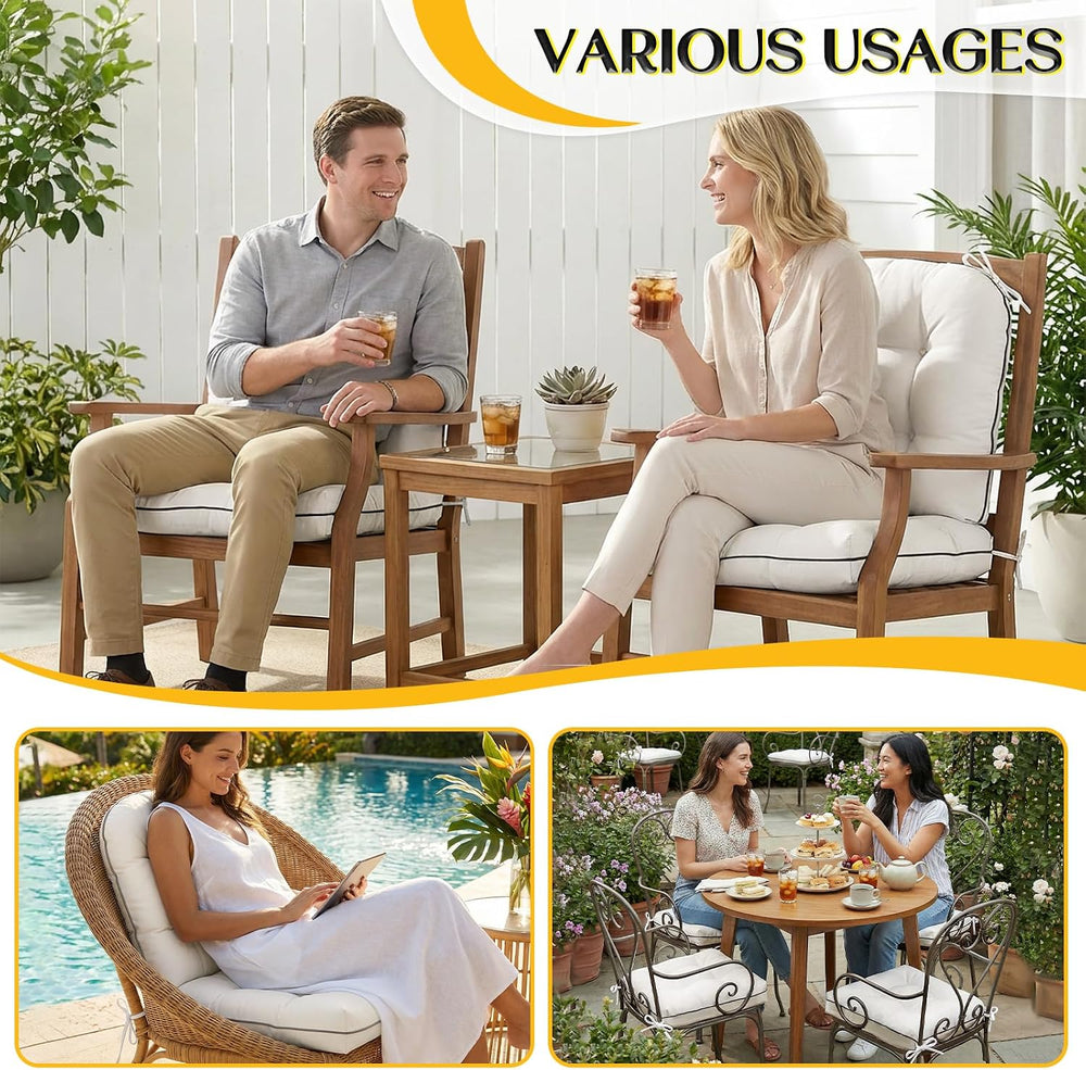 1 MIDDLE ONE Outdoor Chair Cushions Set of 2, Outdoor Cushions for Patio Furn...