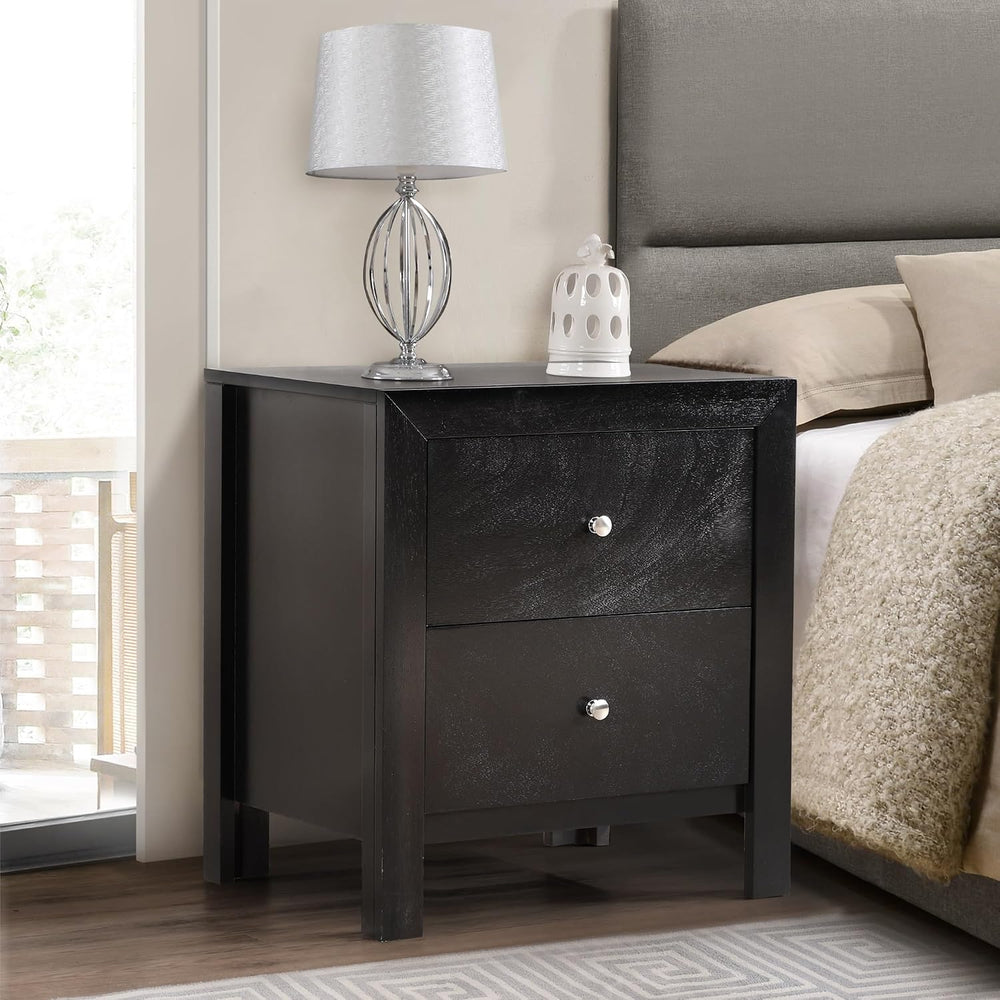 Elegantly Designed Bedside Table in Chic Black,for Small Spaces