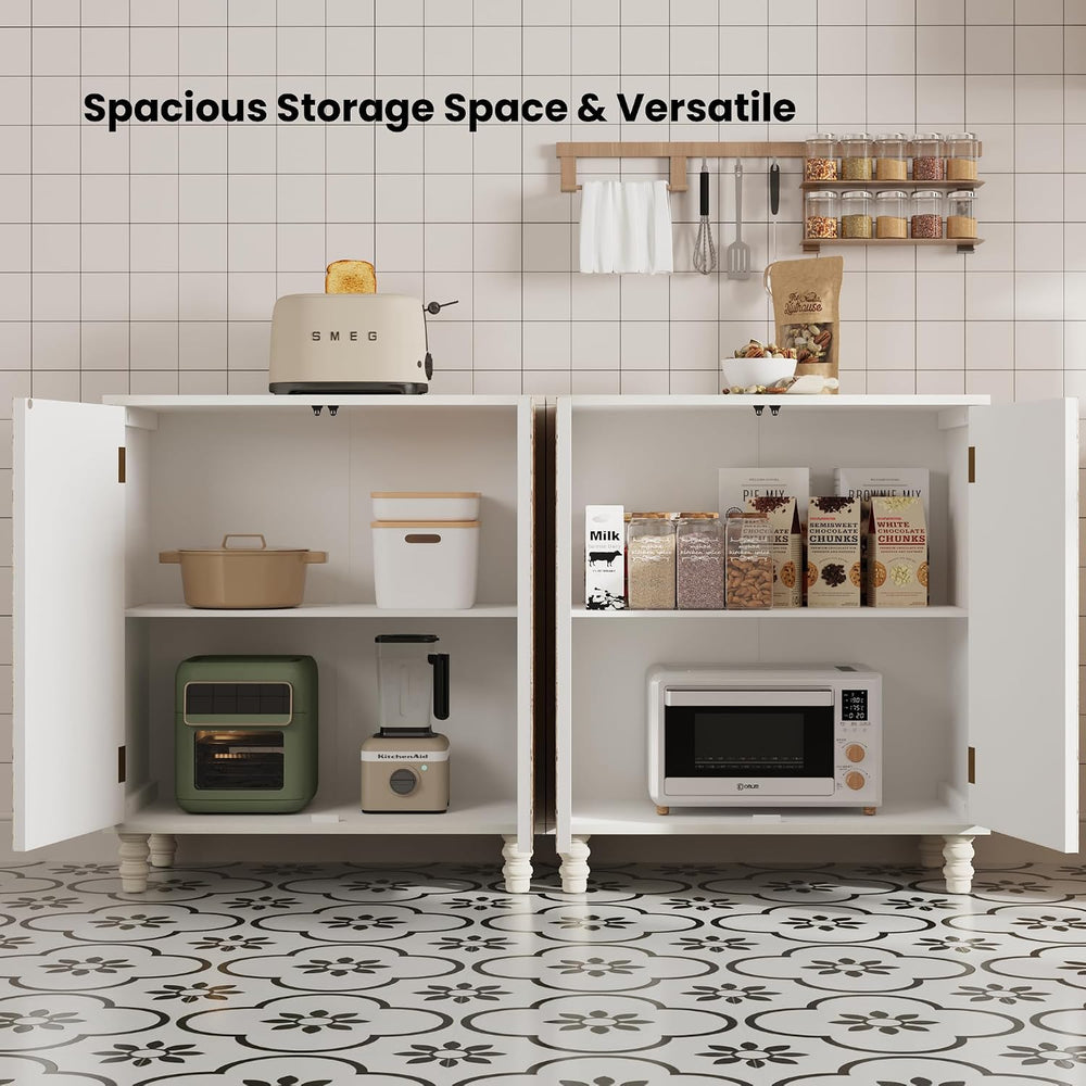 HOMPUS Storage Cabinet, Accent Cabinet with 2 Doors and Adjustable Shelves, C...