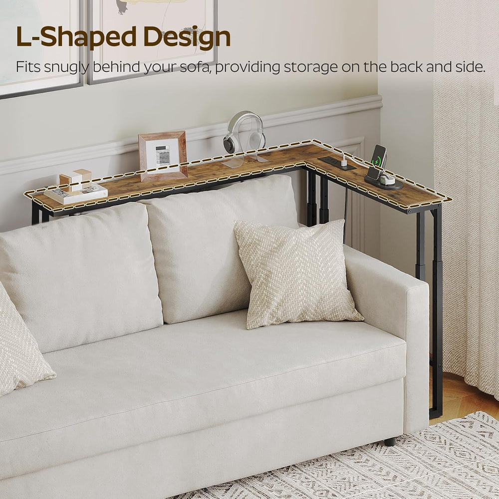 YATINEY 70.9" Narrow Console Table with Adjustable Height (27.6"-35...