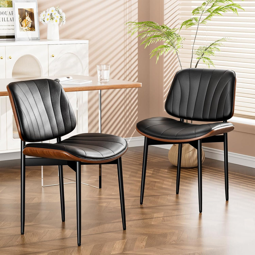 YaFiti Dining Chairs Set of 2, Mid Century Modern PU Leather Kitchen Chairs |...