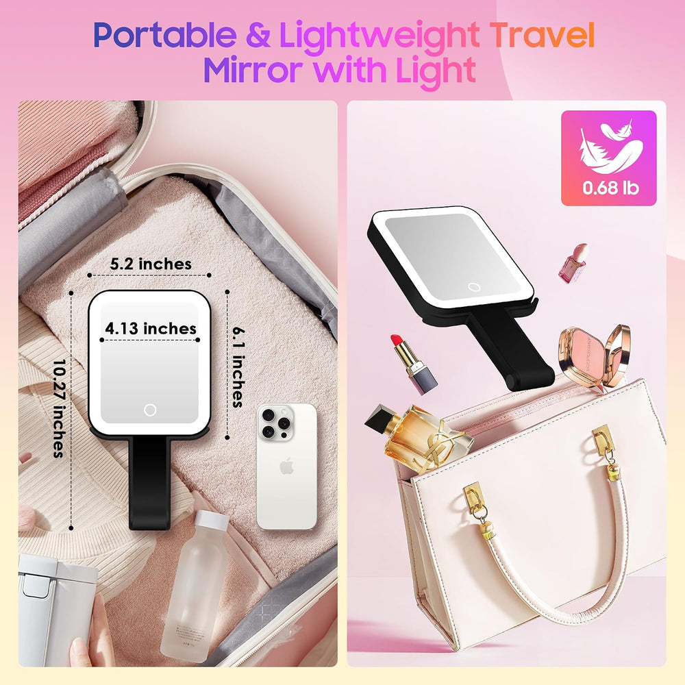 GOMIPURU Magnifying Travel Mirror with Light, 30X/1X Double-Sided Magnifying ...