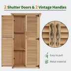 MCombo Outdoor Storage Cabinet, Wooden Storage Shed with Latch, Outside Garden Tool Shed with 2 Doors for Patio Yard Lawn, 0808 (Natural, Medium)