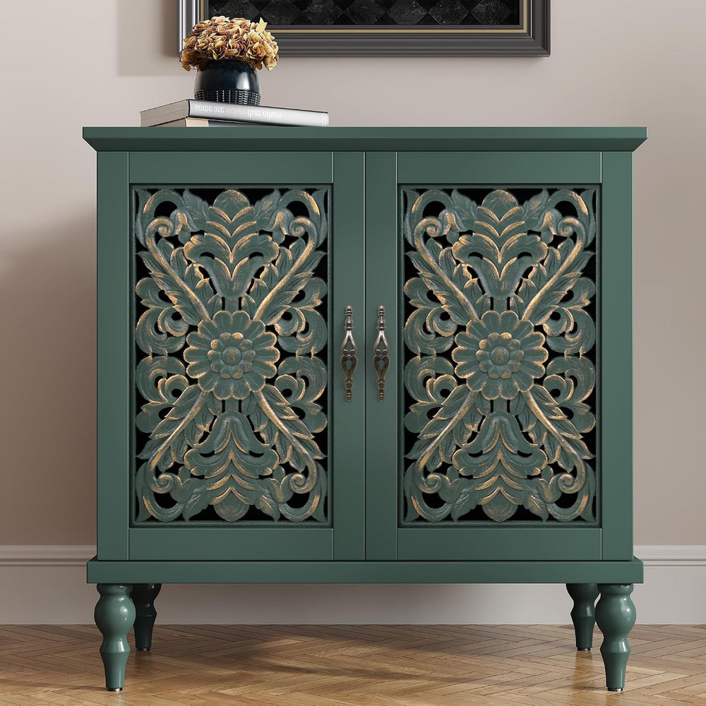 ARTPOWER Vintage Accent Cabinet with 2 Doors, Credenza for Living Room
