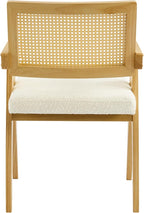 CHITA Rattan Dining Chairs Set of 4, Modern Dining Chair with 2.8inch Cushion, Rubberwood Frame Accent Chairs for Dining Room/Kitchen/Living Room, Oak