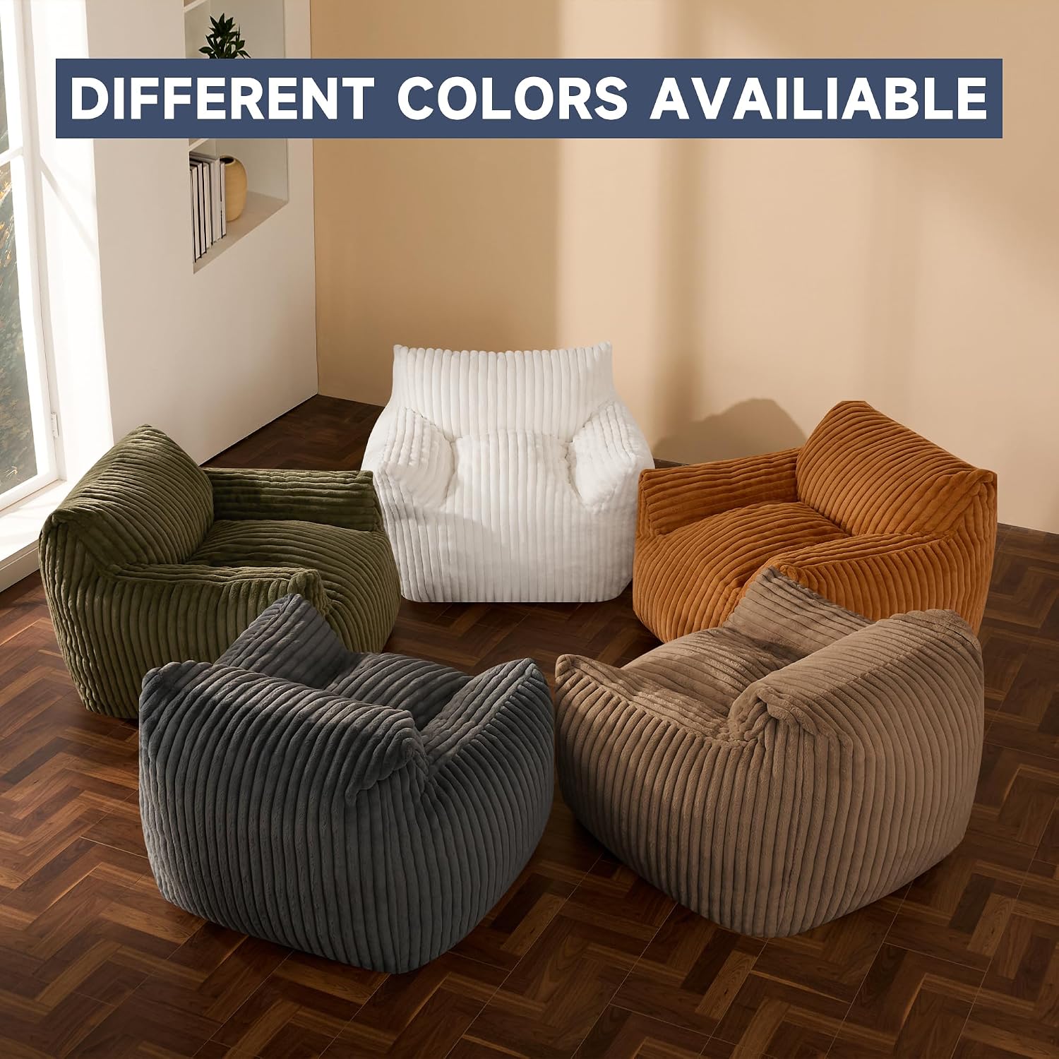 Oversized Bean Bag Chair for Living Room Furniture Bean Bag Chairs for Adults- Small Couch & Lounge Accent Chair for Living Room Chairs or Bedroom