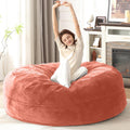 Bean Bag Chair for Adults Soft Comfy Bean Bag for Adults, Cozy Reading Chair, Large Round Bean Bag Couch, Versatile Living Room & Bedroom Chairs (Pink, 6FT)
