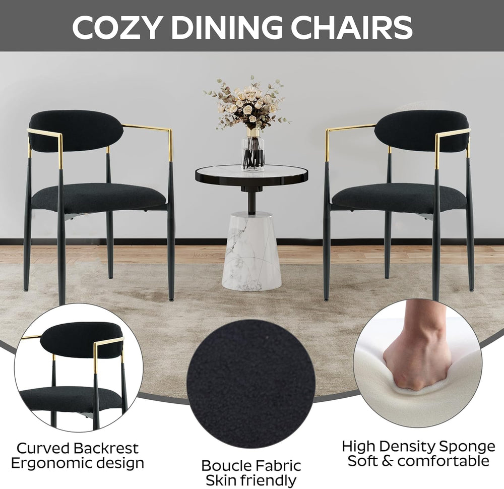 Baysitone Dining Chairs Set of 2 Mid-Century Modern Upholstered Boucle Dining...