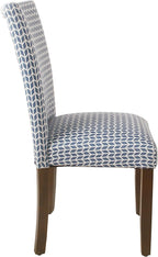HomePop Classic Parsons Dining Chair - Blue Geometric (Set of 2)
