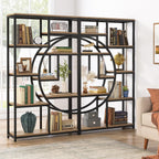 Tribesigns Industrial Bookshelf Bookcase with 9 Open Shelf (Light Oak) | 5-Tier Freestanding Tall Bookshelves, Etagere Display Shelf Storage Organizer, Perfect for Living Room, Bedroom