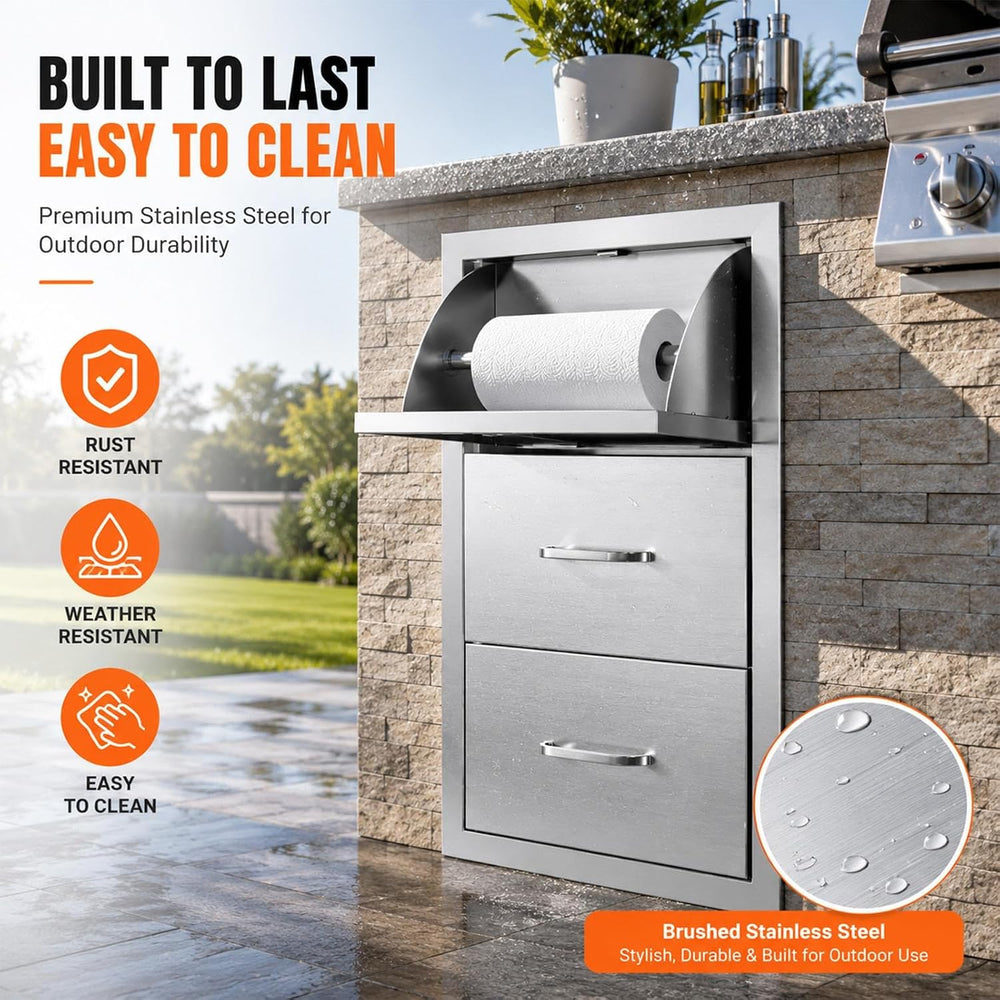 Outdoor Kitchen Drawers, 17" W x 30" H x 21" D Stainless Steel...